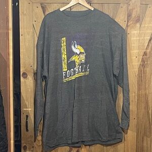 Minnesota Vikings long sleeve Majestic Charcoal Gray 4XLT Shirt